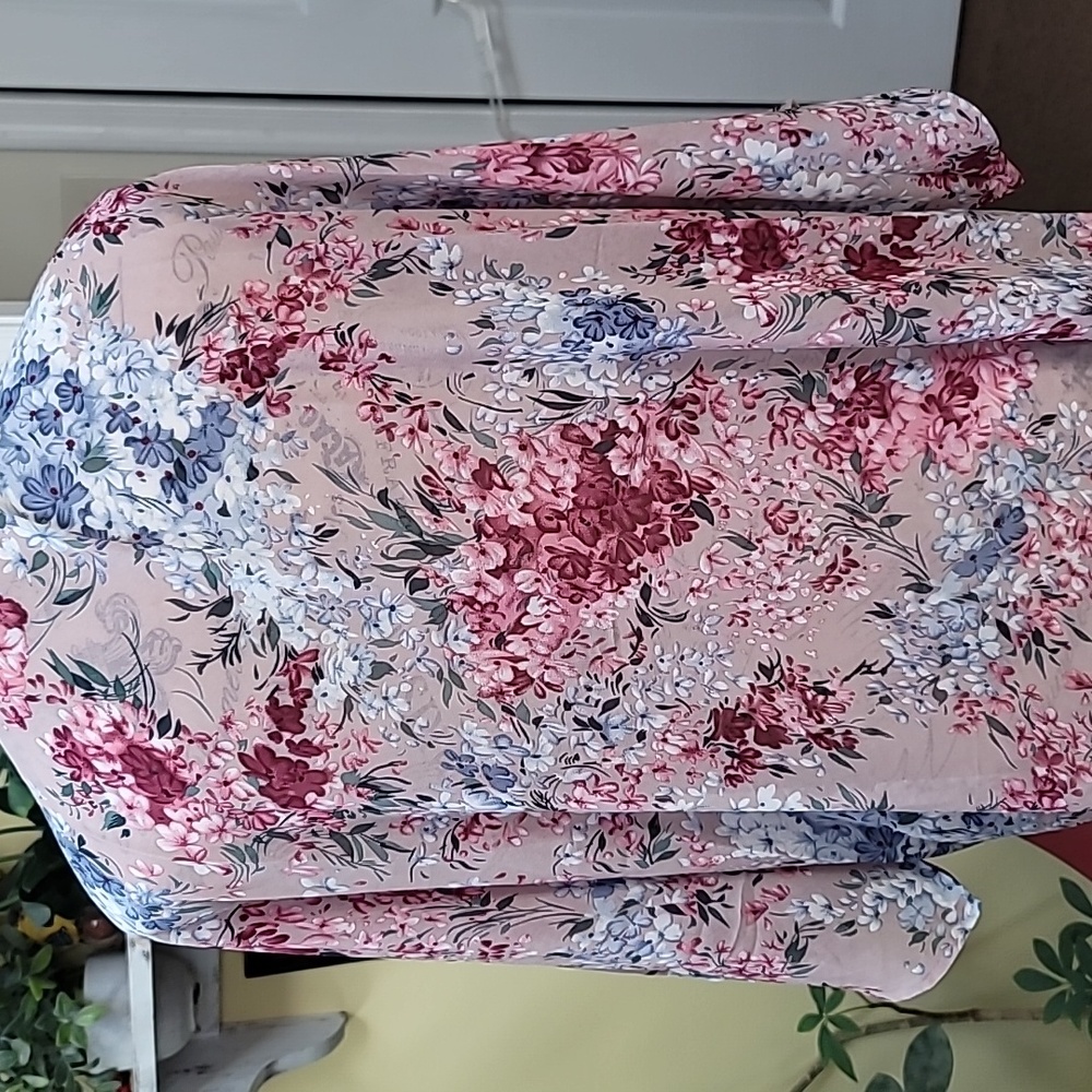 Floral Print Chiffon Boho Open Front Blouse - Picture 8 of 8